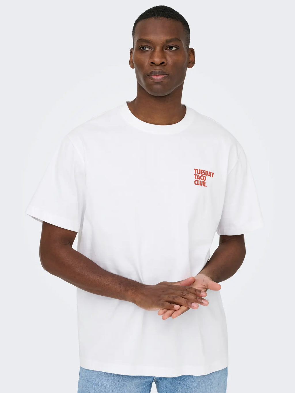 White Taco Tuesday Cotton Fred T-shirt | Only & Sons