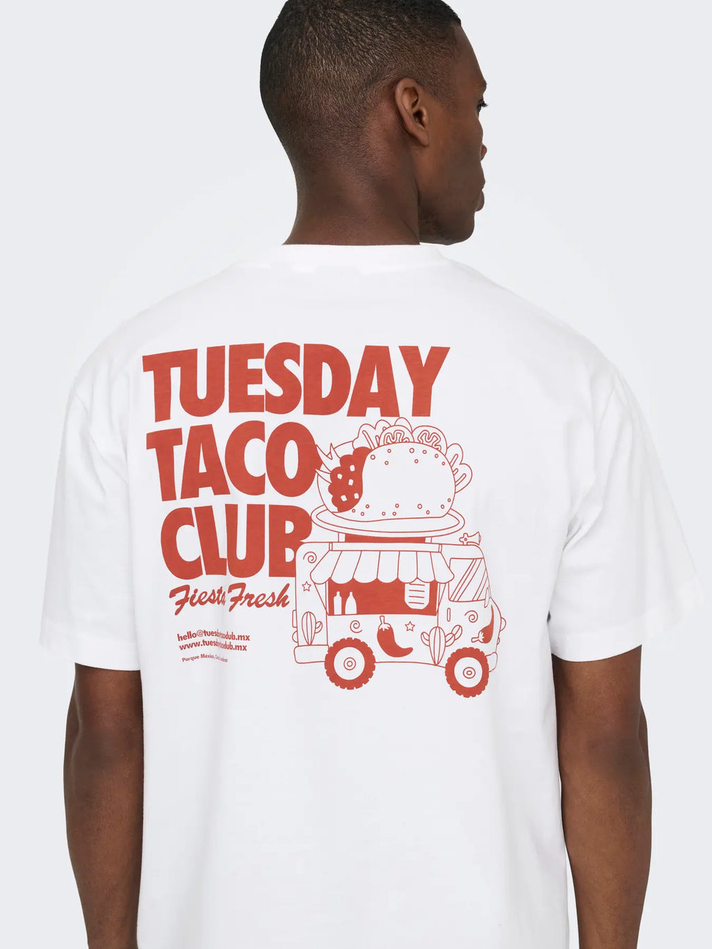 White Taco Tuesday Cotton Fred T-shirt | Only & Sons