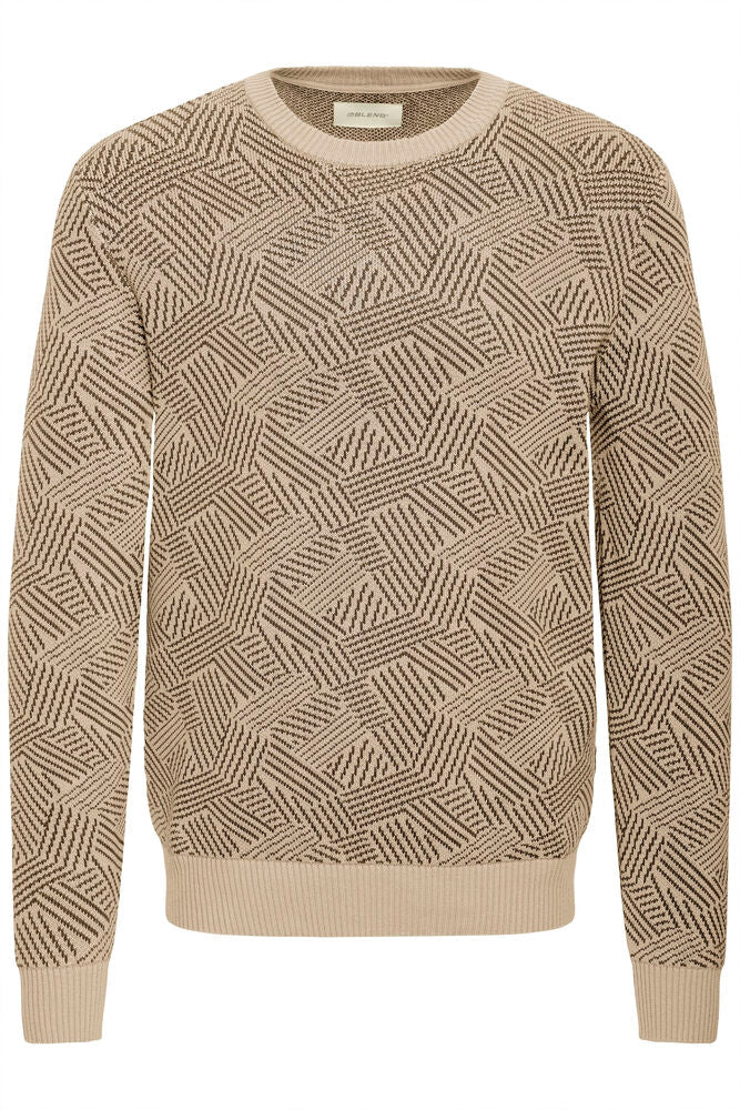 Tan Patterned Jumper - Cido | Blend