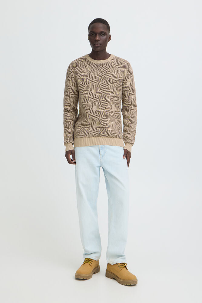 Tan Patterned Jumper - Cido | Blend
