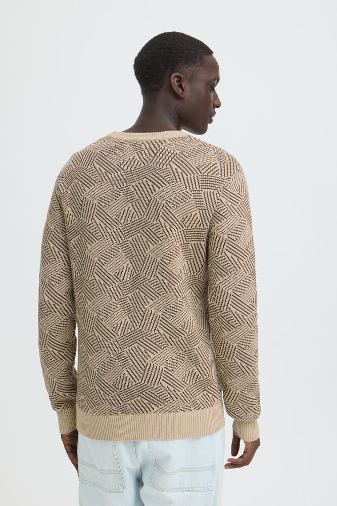 Tan Patterned Jumper - Cido | Blend