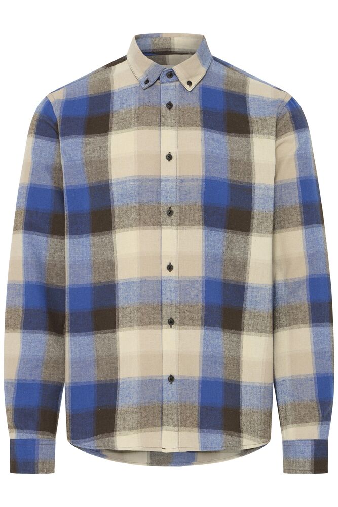 Tan and Blue Quartz Check Shirt Cody - Blend