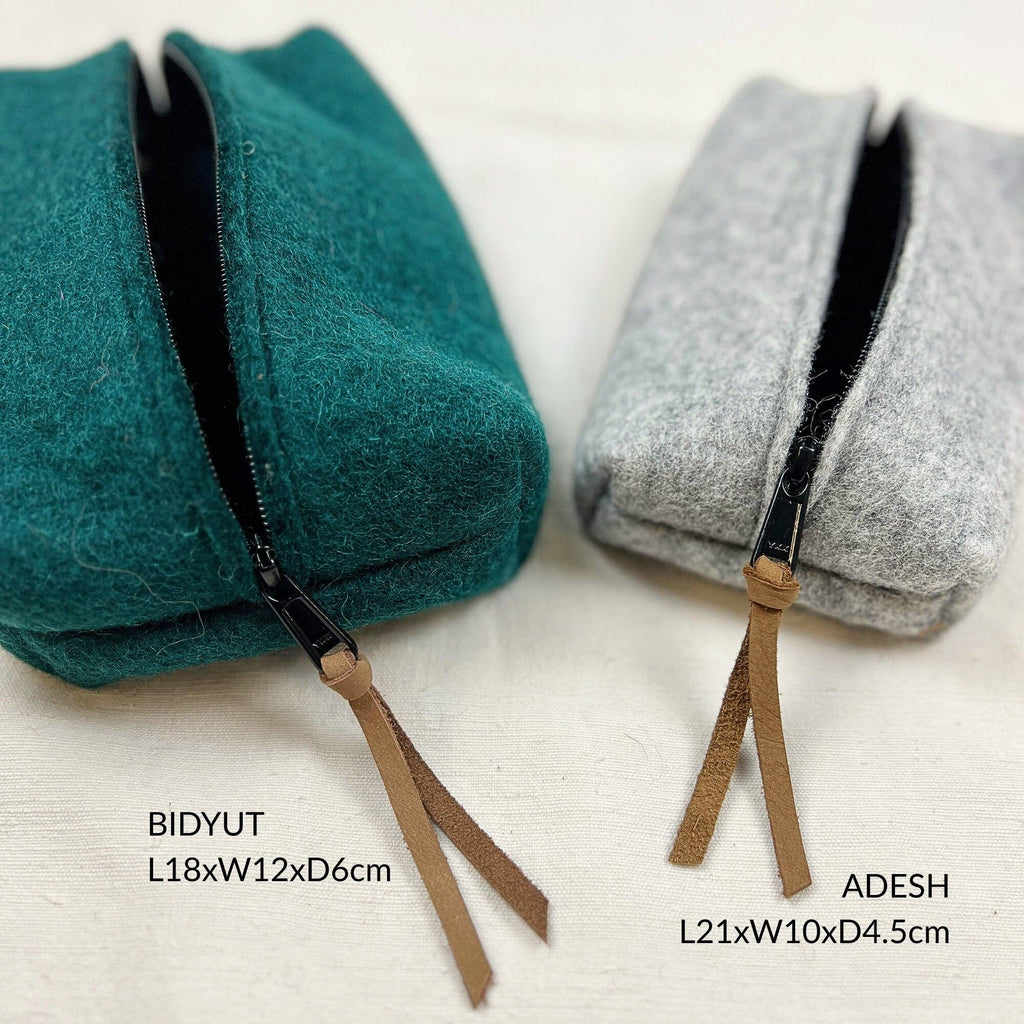 BIDYUT Boxy Felt Pouch Desk Tidy: Rust Orange