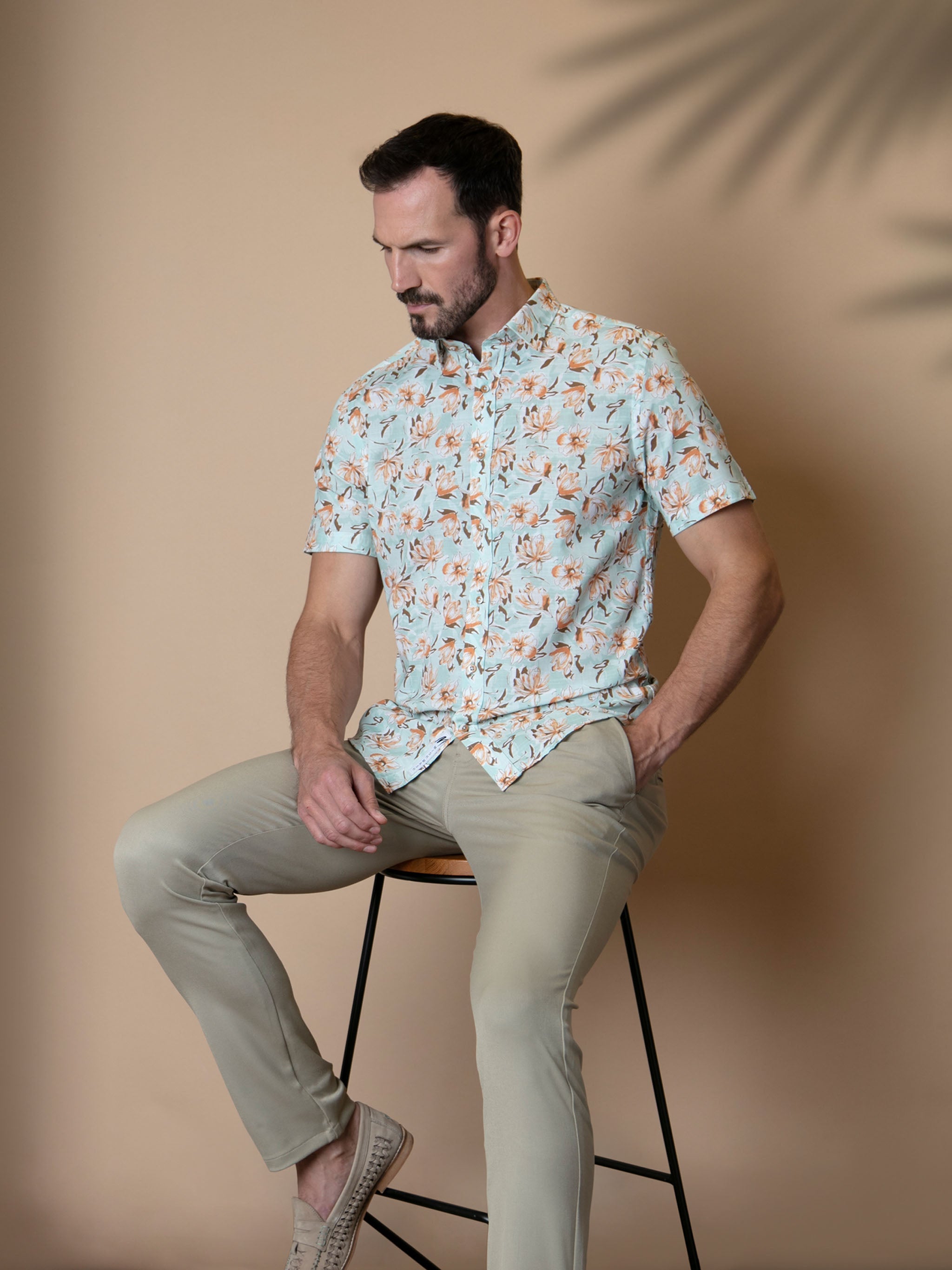 Mint Floral Cotton Shirt - Adda | Mish Mash