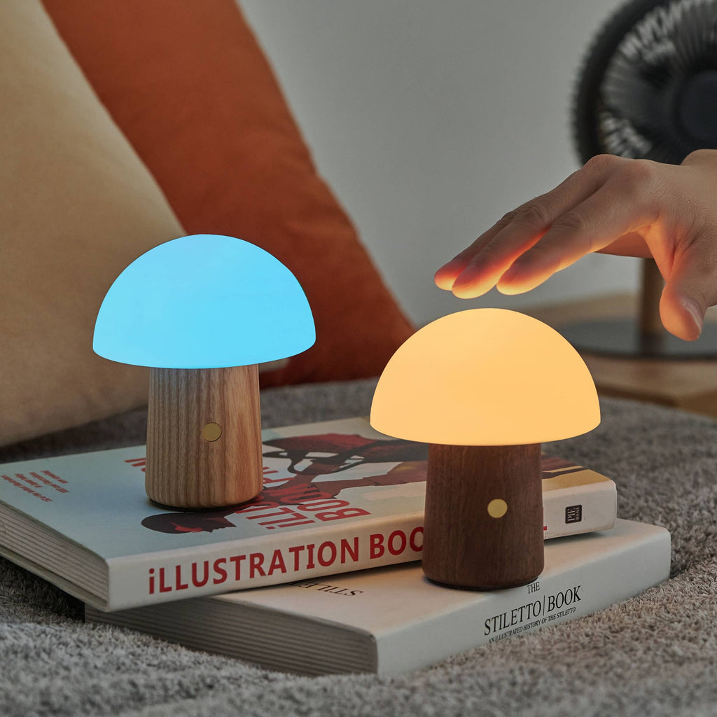 Mini Alice Mushroom Lamp: Walnut / Mini