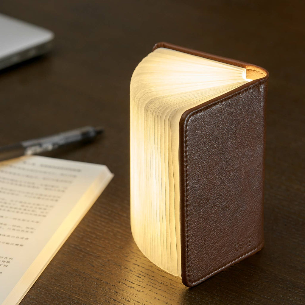Bonded Leather Smart Book Light: Brown Leather / Large