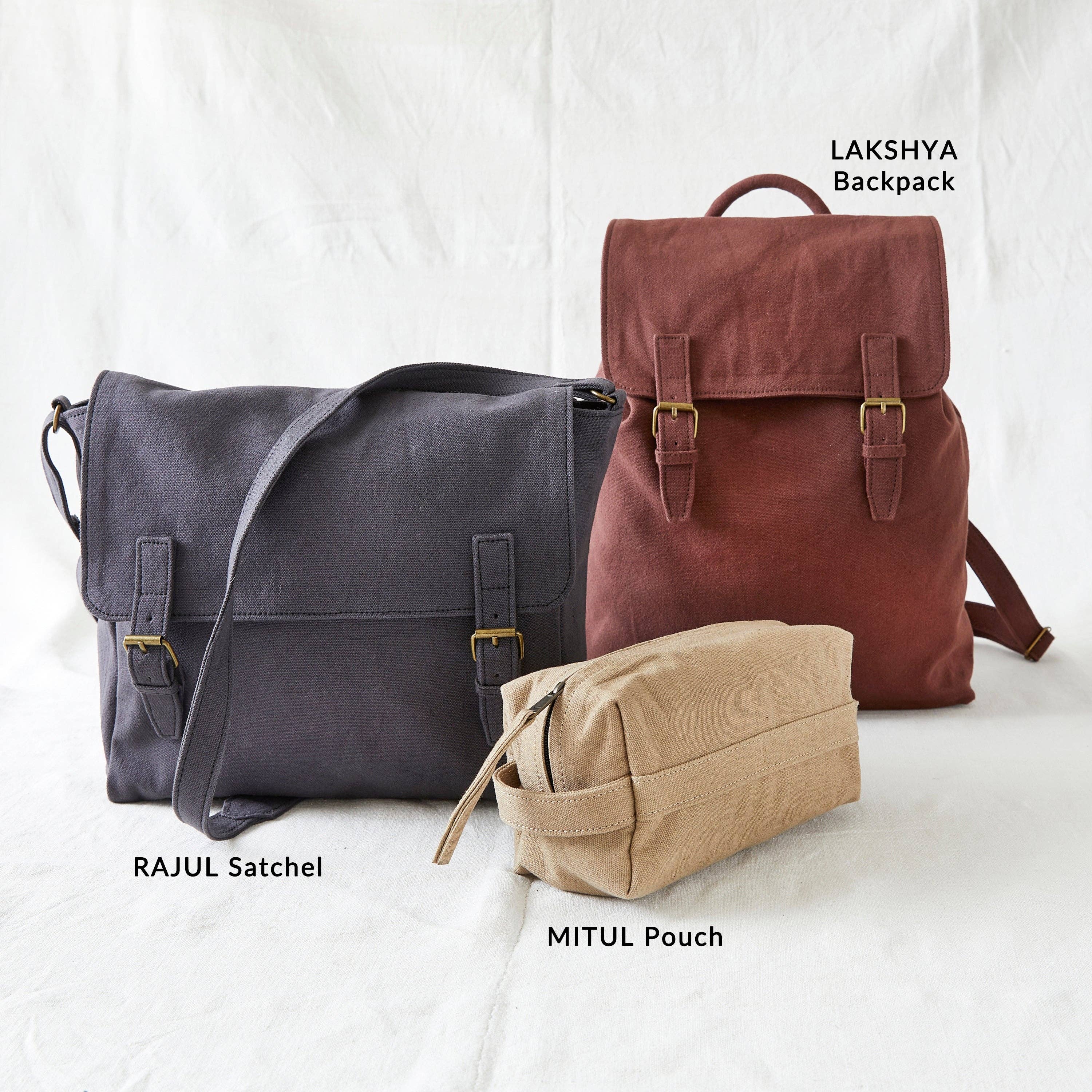 MITUL Unisex Canvas Washbag Shaving Pouch: Chilli Brown