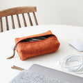 BIDYUT Boxy Felt Pouch Desk Tidy: Rust Orange