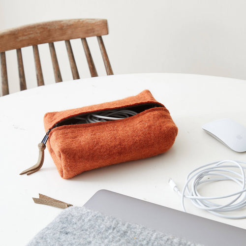 BIDYUT Boxy Felt Pouch Desk Tidy: Dark Grey