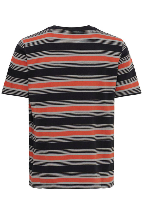 Black, Red and Grey Striped 90s Style Tshirt - Kalei | Blend