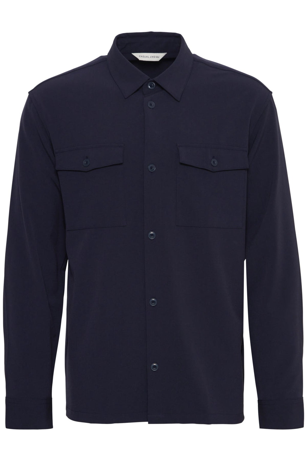 Navy Viscose Mix Overshirt - Augusto | Casual Friday
