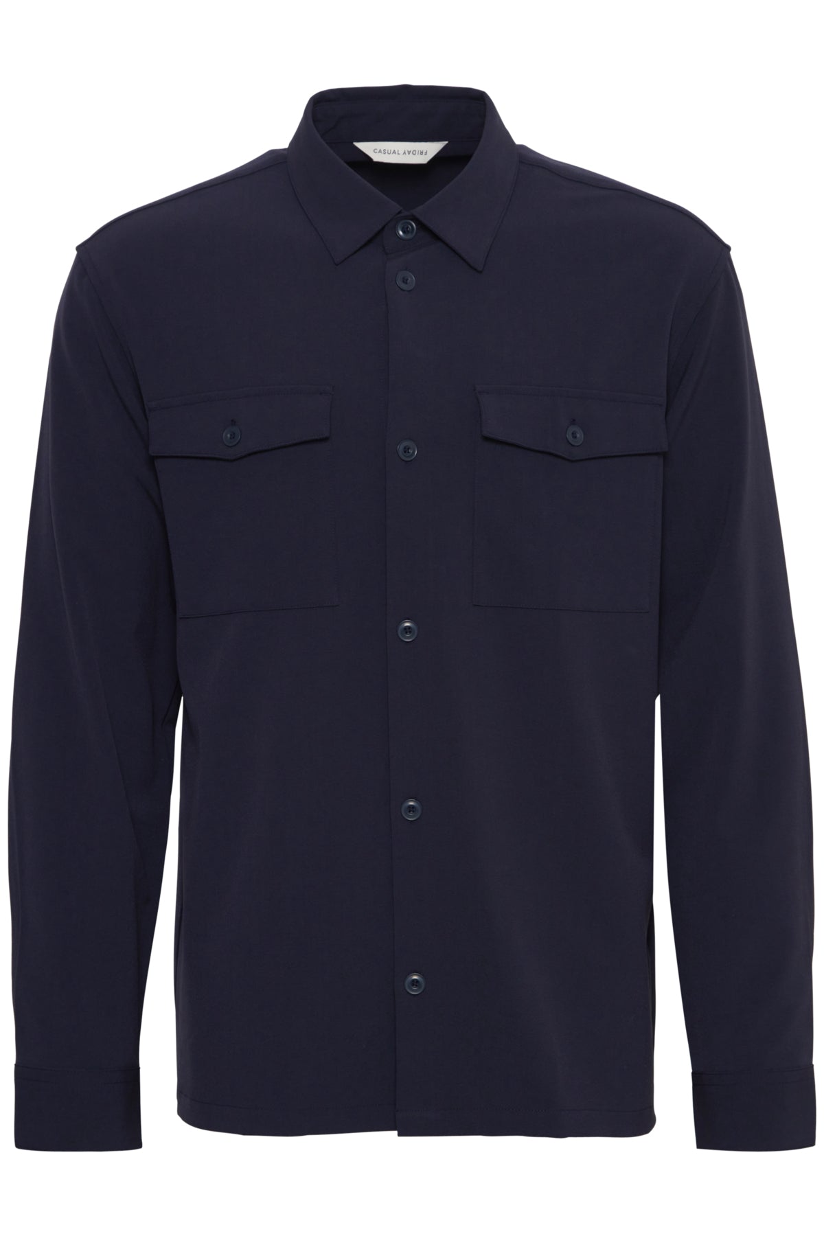 Navy Viscose Mix Overshirt - Augusto | Casual Friday