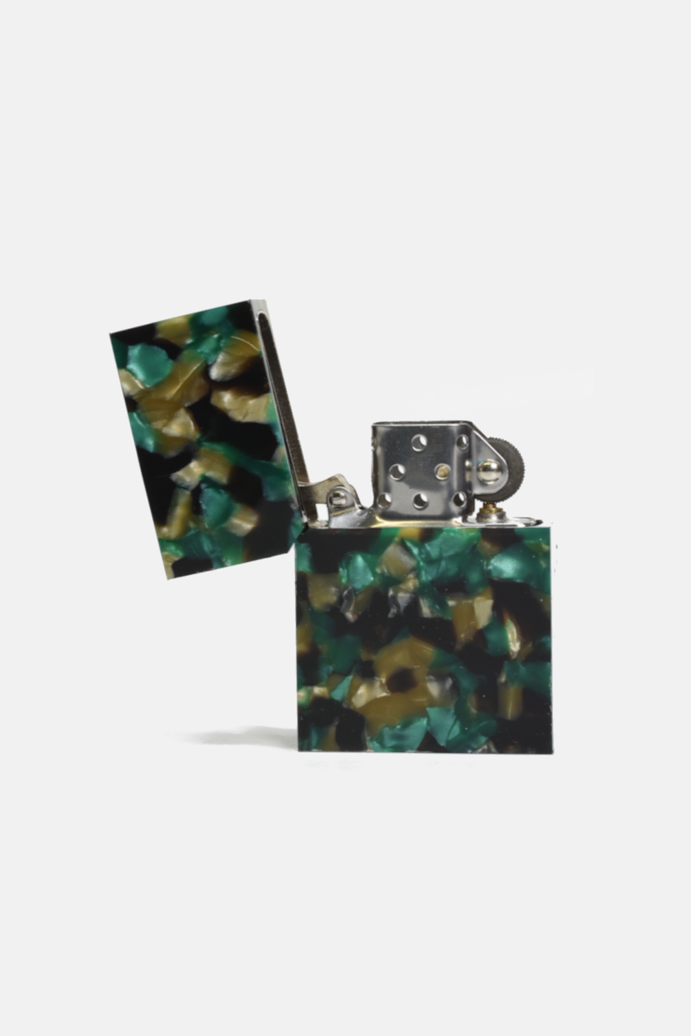 Green Confetti Zippo Style Lighter: Green