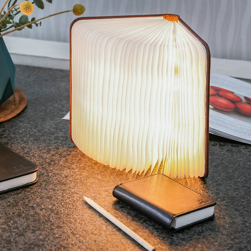 Bonded Leather Smart Book Light: Brown Leather / Large