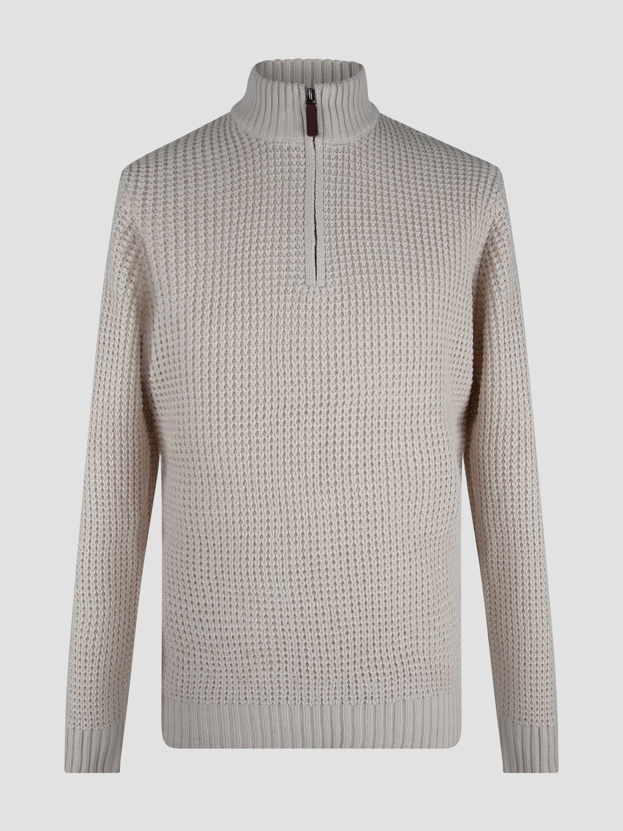 White Zipped Jumper - Chain Gardenia | Mish Mash
