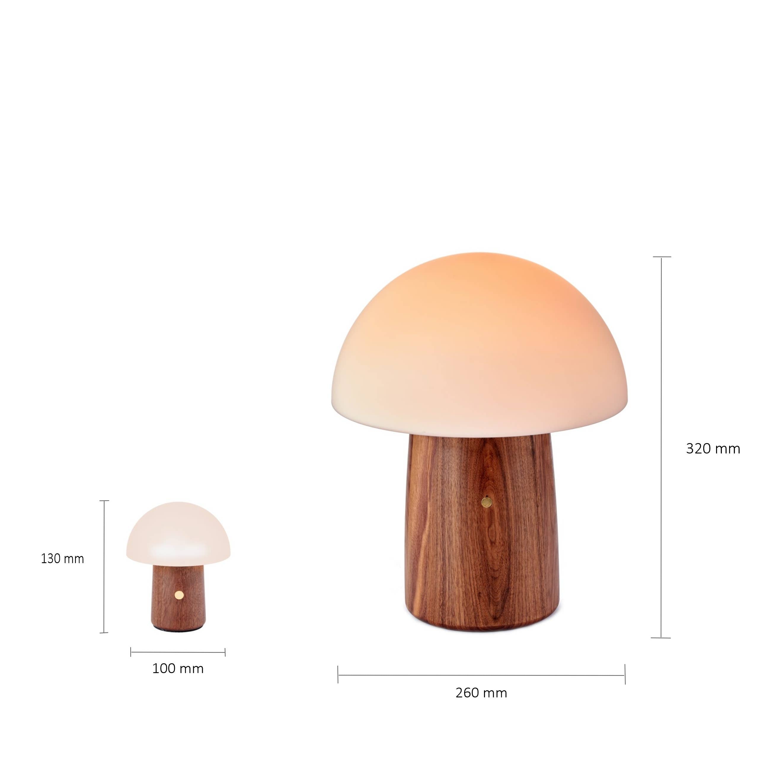 Mini Alice Mushroom Lamp: Walnut / Mini
