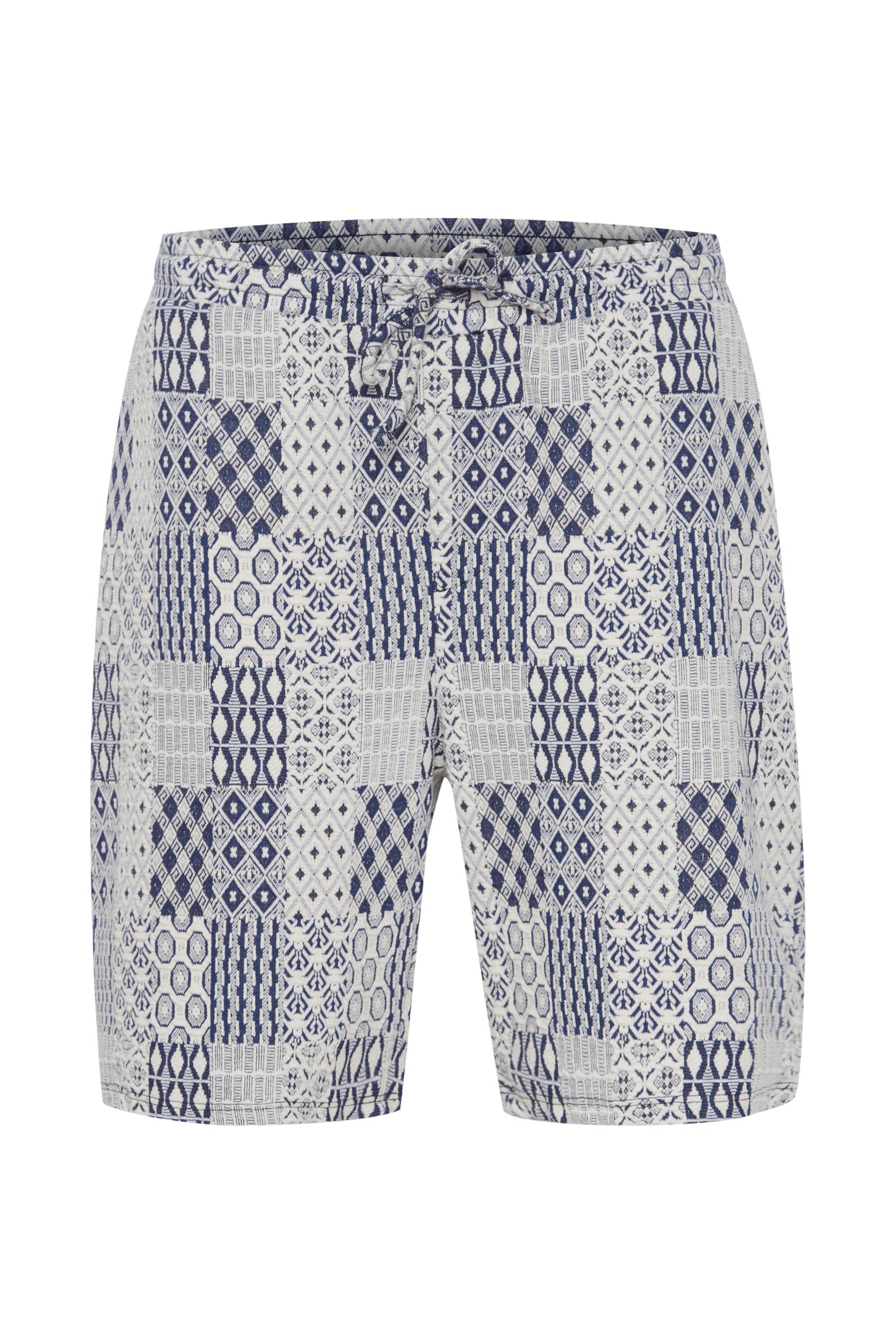 Patchwork Blue & White Shorts - Phelix | Casual Friday