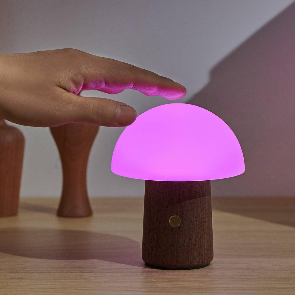 Mini Alice Mushroom Lamp: Walnut / Mini