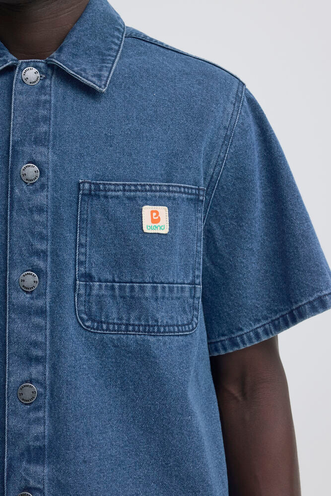 Denim Short Sleeve Overshirt | Blend