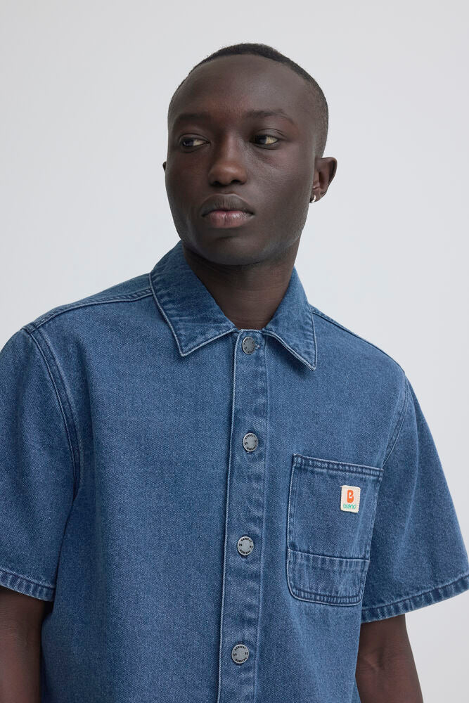 Denim Short Sleeve Overshirt | Blend