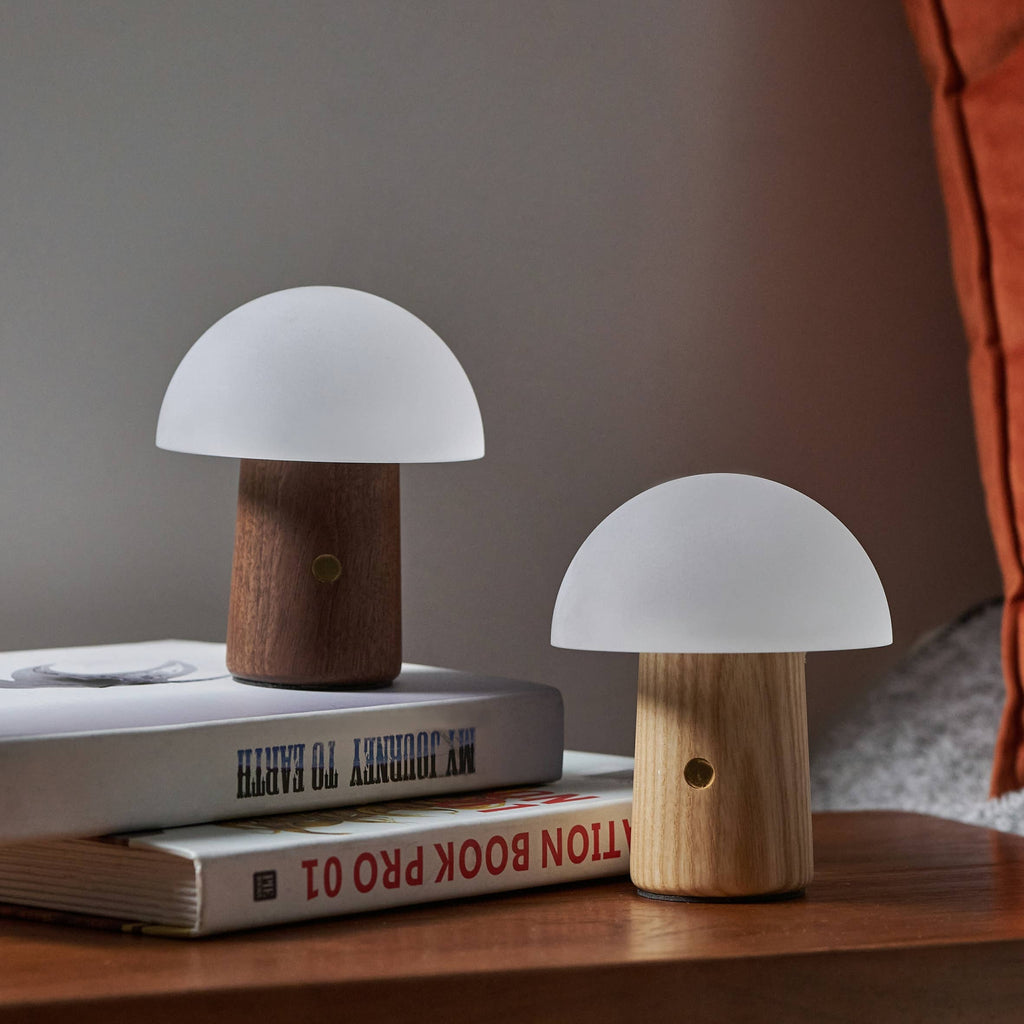 Mini Alice Mushroom Lamp: Walnut / Mini