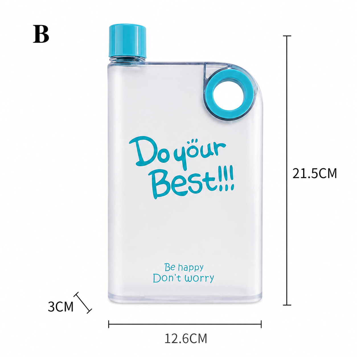 Flat Water Bottle | Portable Frosted Notebook Flask: A