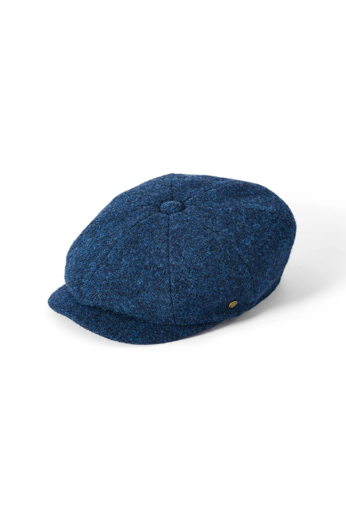 Navy Blue Fleck Harris Tweed Baker Boy Cap Carloway - Failsworth