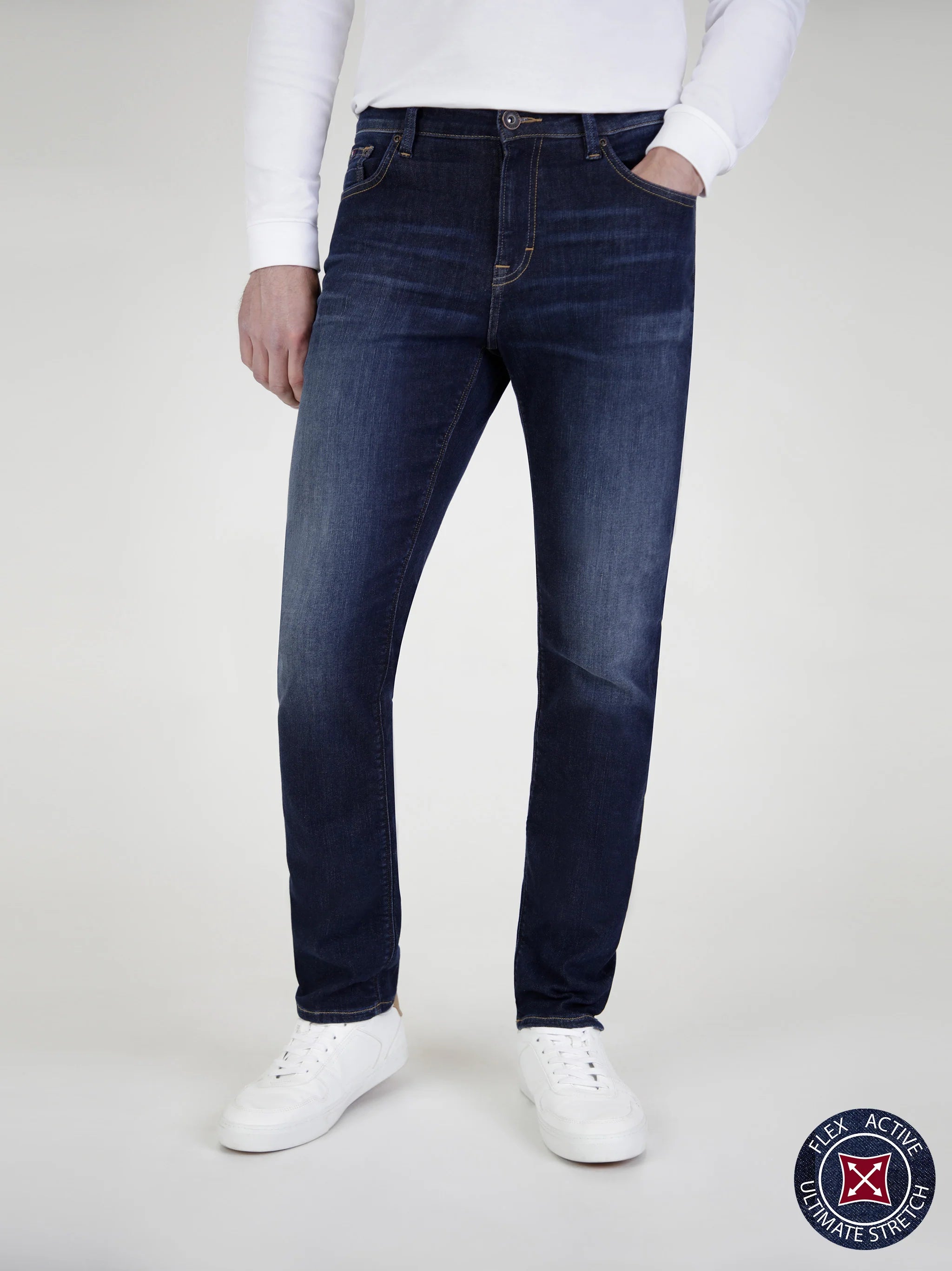 Indigo Dark Flex Jeans | Mish Mash