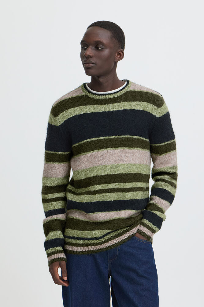 Navy & Green Stripe Jumper - Dannie | Blend