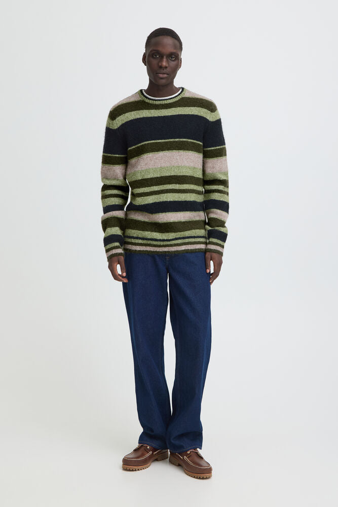 Navy & Green Stripe Jumper - Dannie | Blend