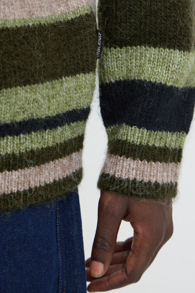 Navy & Green Stripe Jumper - Dannie | Blend