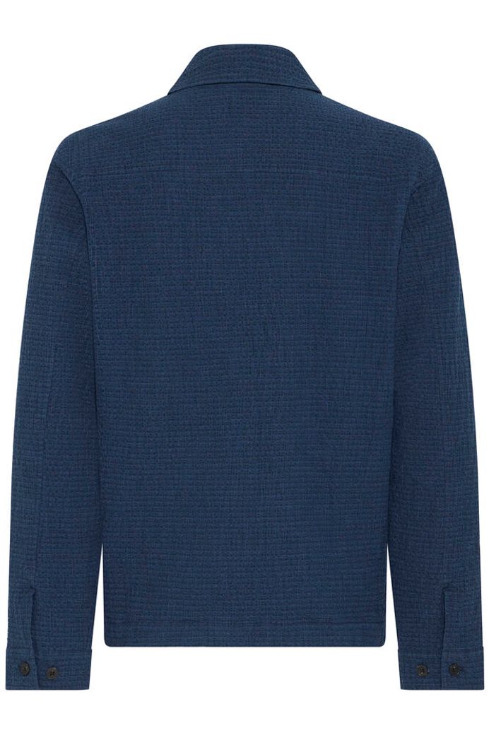 Navy Textured Overshirt - Seersucker | Casual Friday