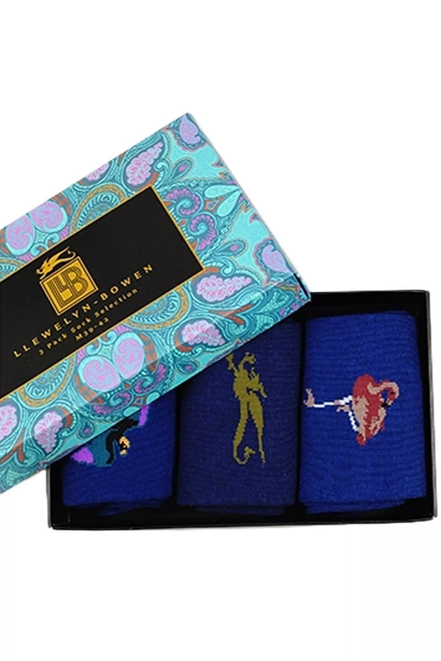 Navy Cotton Socks - Animal Motifs | LLB