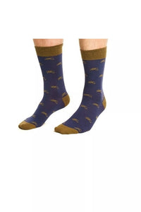 Navy Cotton Socks - Animal Motifs | LLB