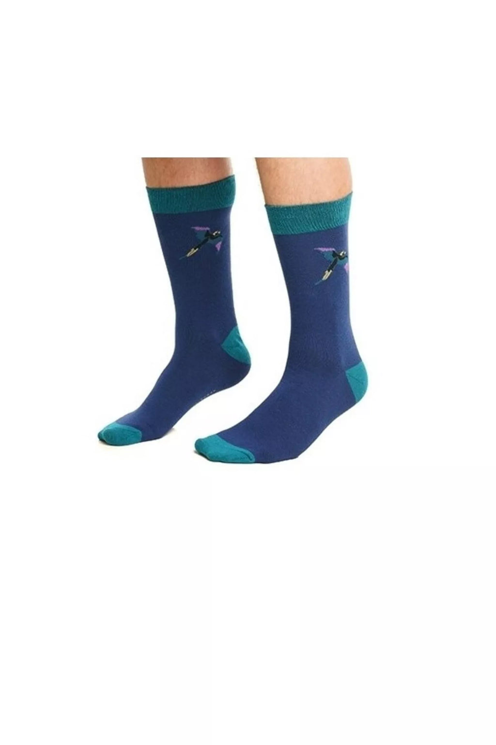 Navy Cotton Socks - Animal Motifs | LLB