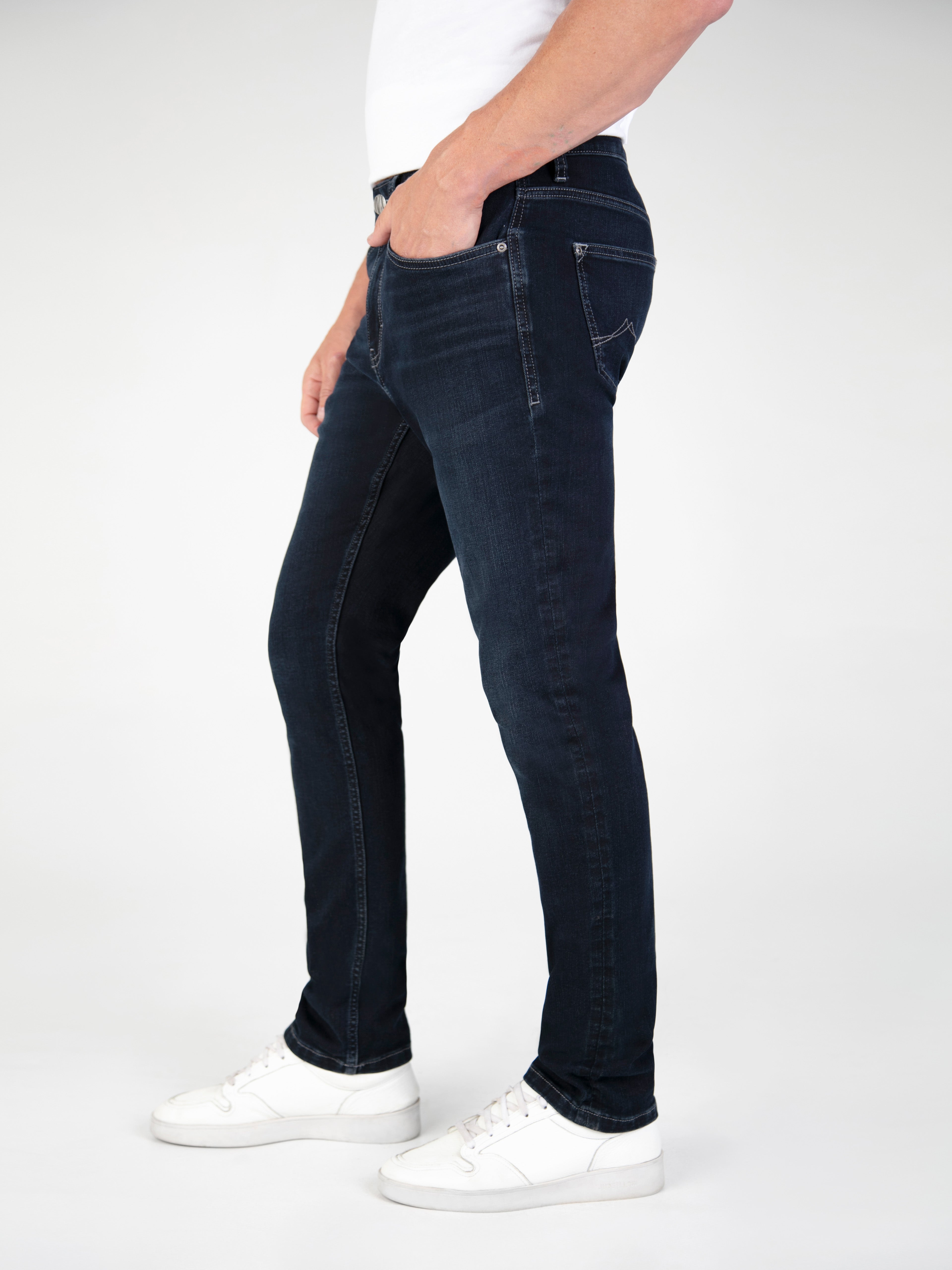 Blue Black Stretch Jeans - Mirage 1984 | Mish Mash