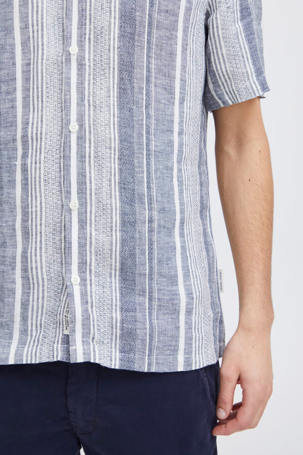 Grey Striped Linen Shirt - Anton | Casual Friday
