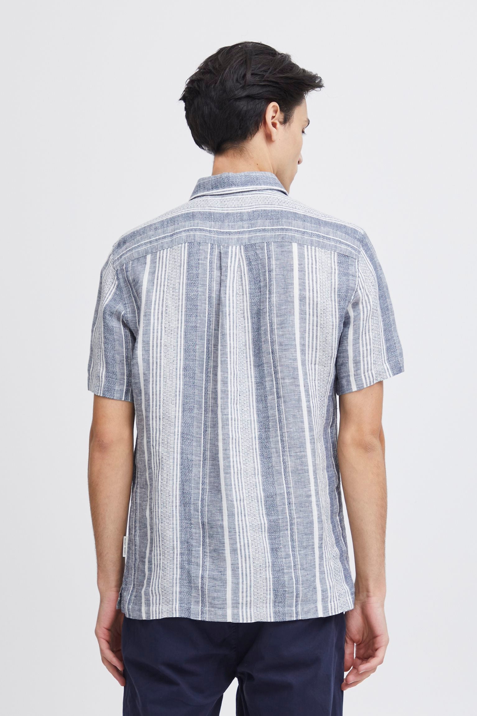 Grey Striped Linen Shirt - Anton | Casual Friday