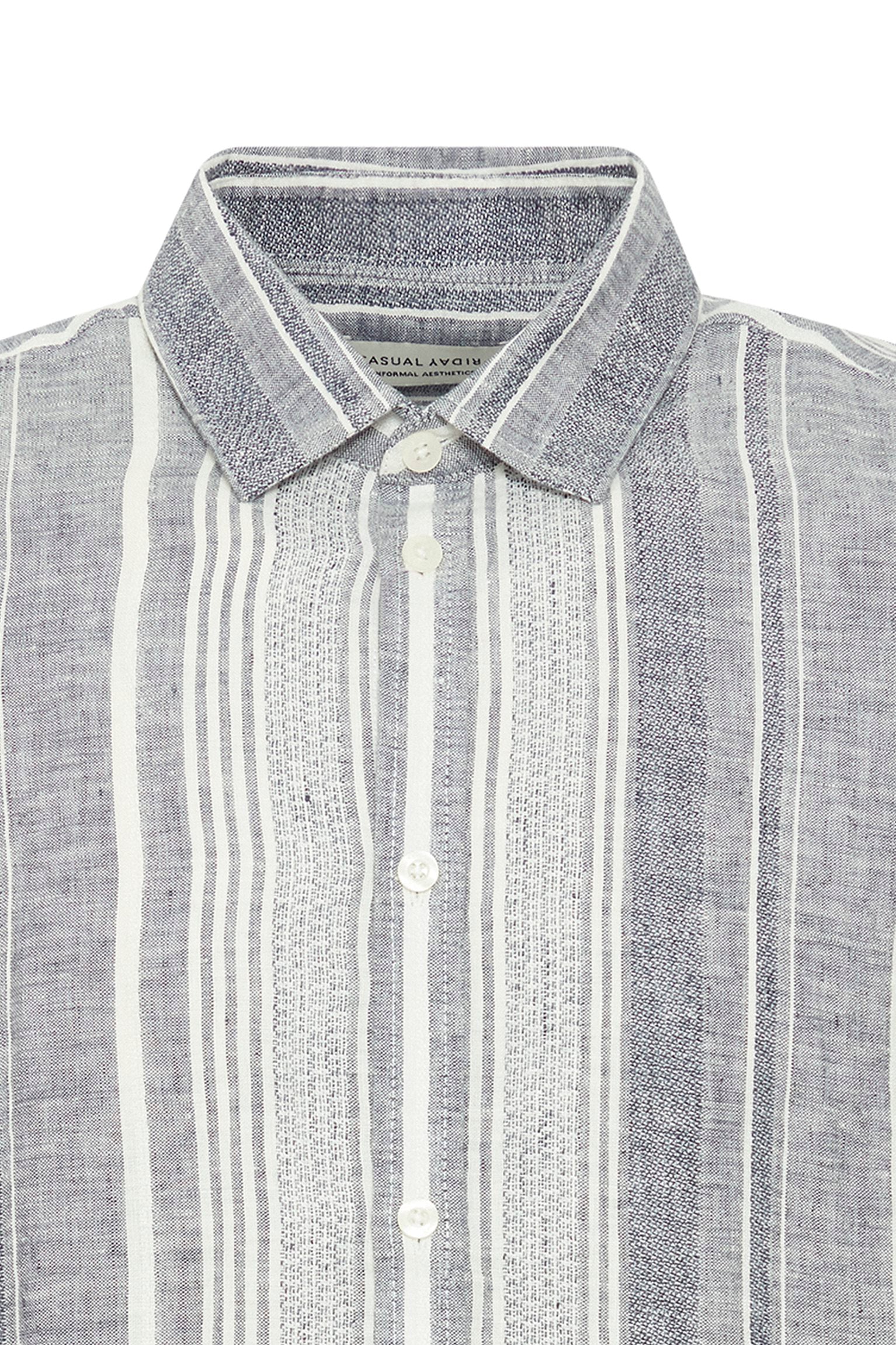 Grey Striped Linen Shirt - Anton | Casual Friday