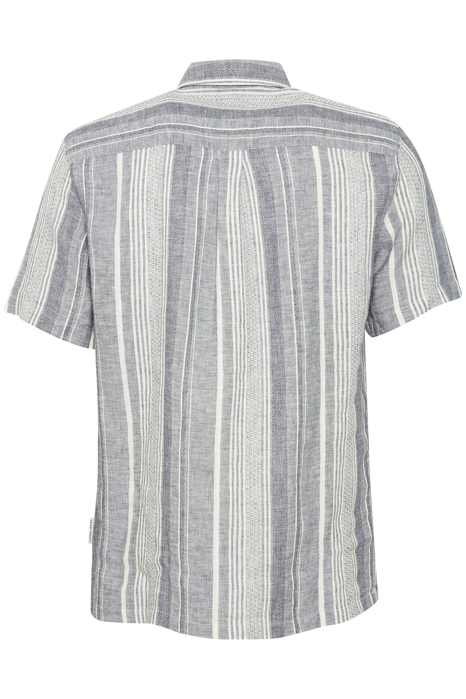 Grey Striped Linen Shirt - Anton | Casual Friday