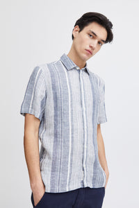 Grey Striped Linen Shirt - Anton | Casual Friday