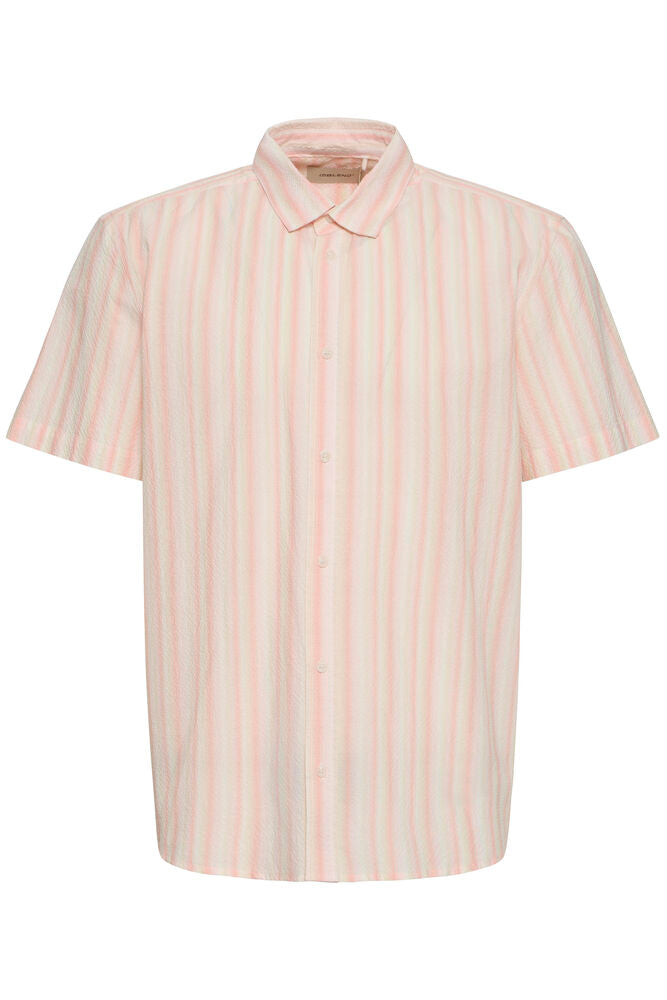 Peach Striped Short Sleeve Shirt | Blend