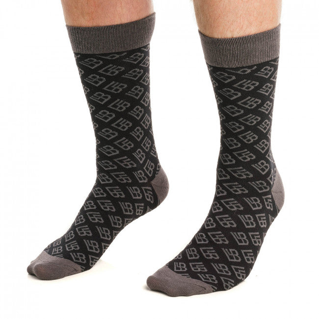 Black Patterned Cotton Socks - Monoglam | LLB