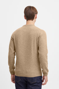 Oatmeal Italian Wool Jumper - Karl | Casual Friday