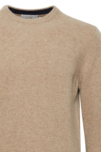 Oatmeal Italian Wool Jumper - Karl | Casual Friday