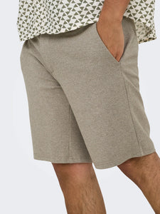 Tan Viscose Stretch Shorts - Fallen Rock Mark | Only & Sons