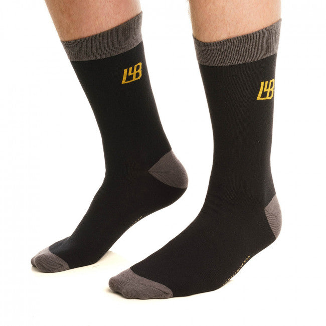 Black Patterned Cotton Socks - Monoglam | LLB