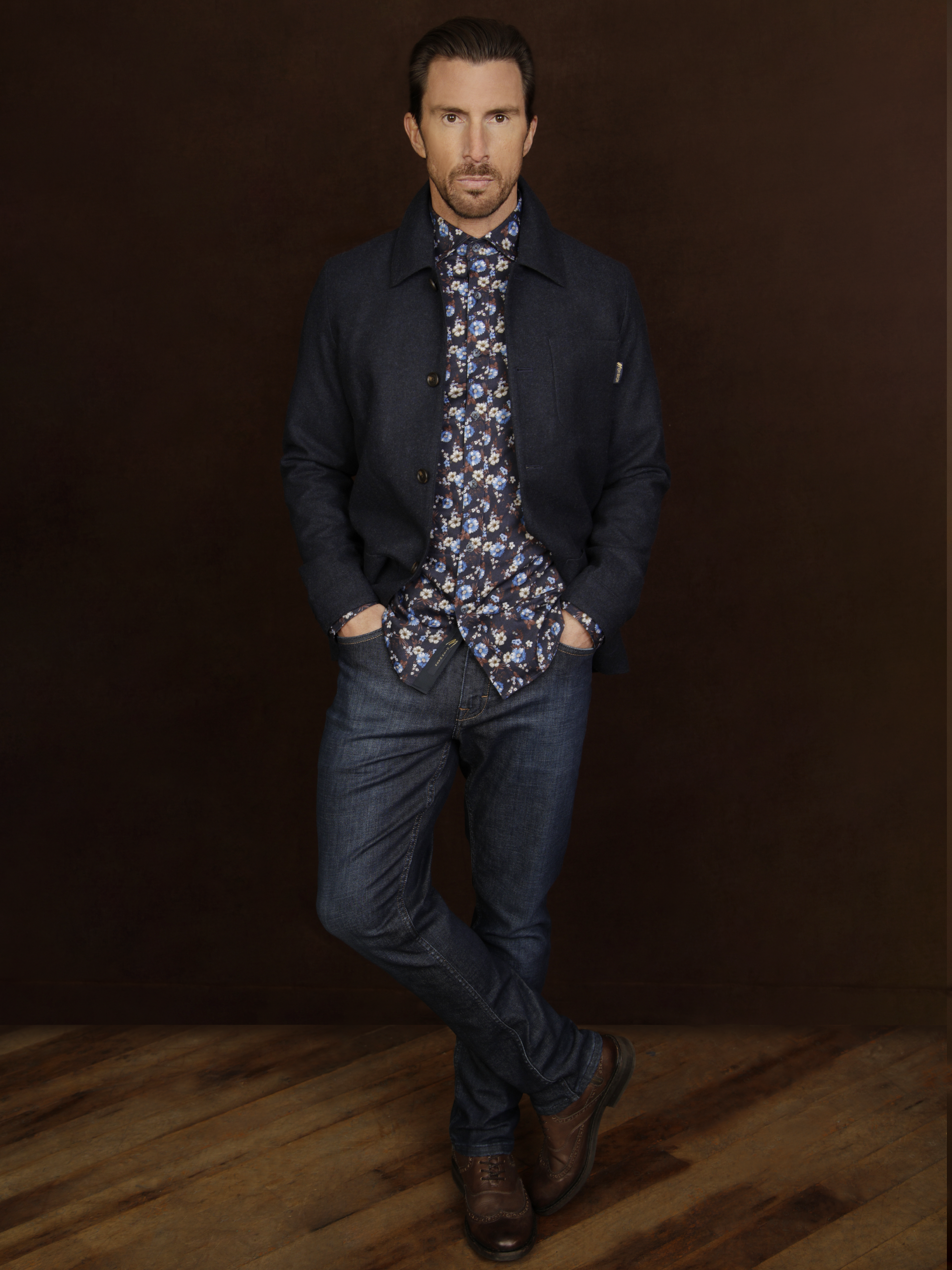 Navy & White Floral Cotton Shirt - Alloy | Mish Mash