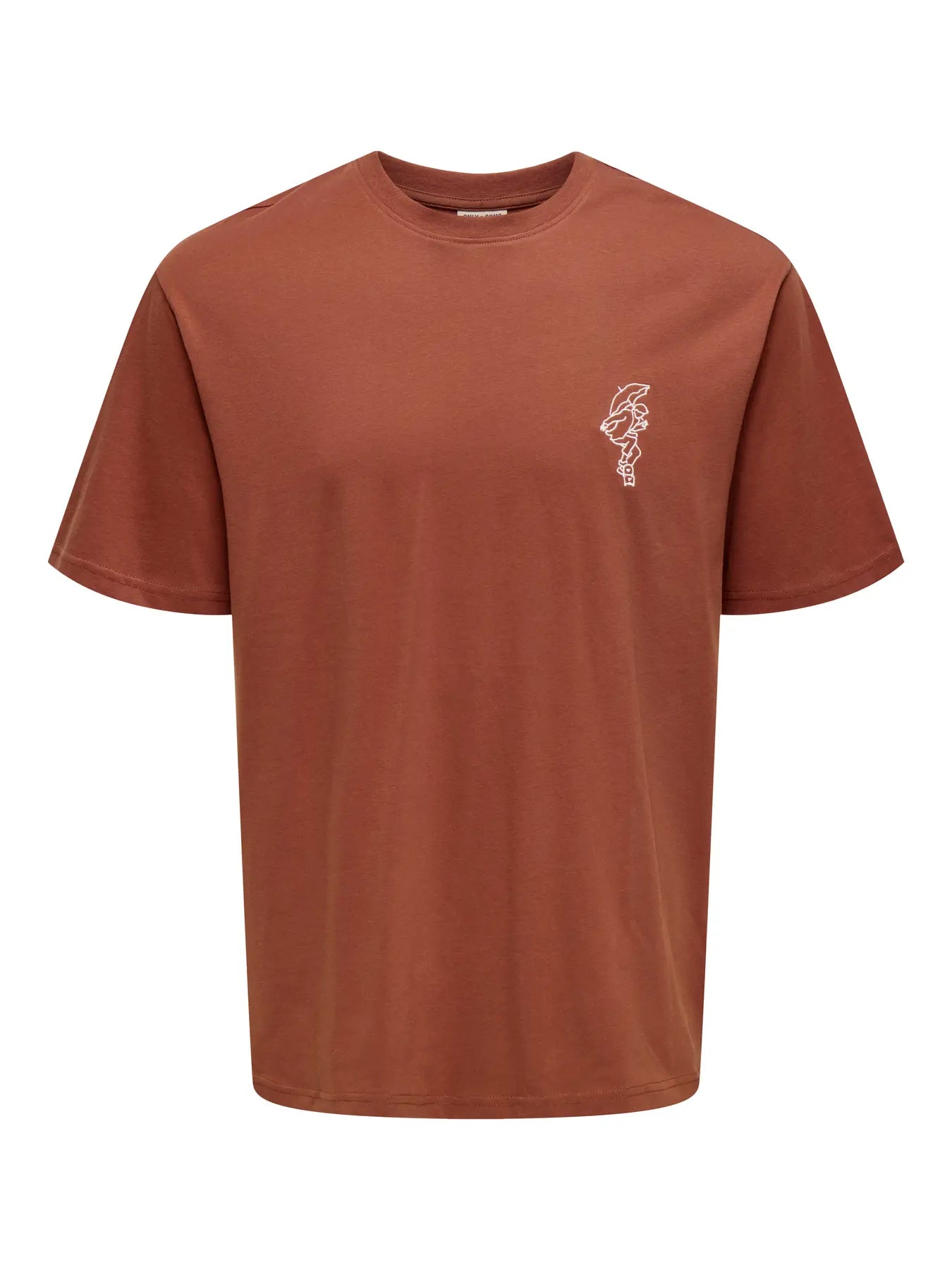 Rust Cotton T-Shirt - Fred | Only & Sons