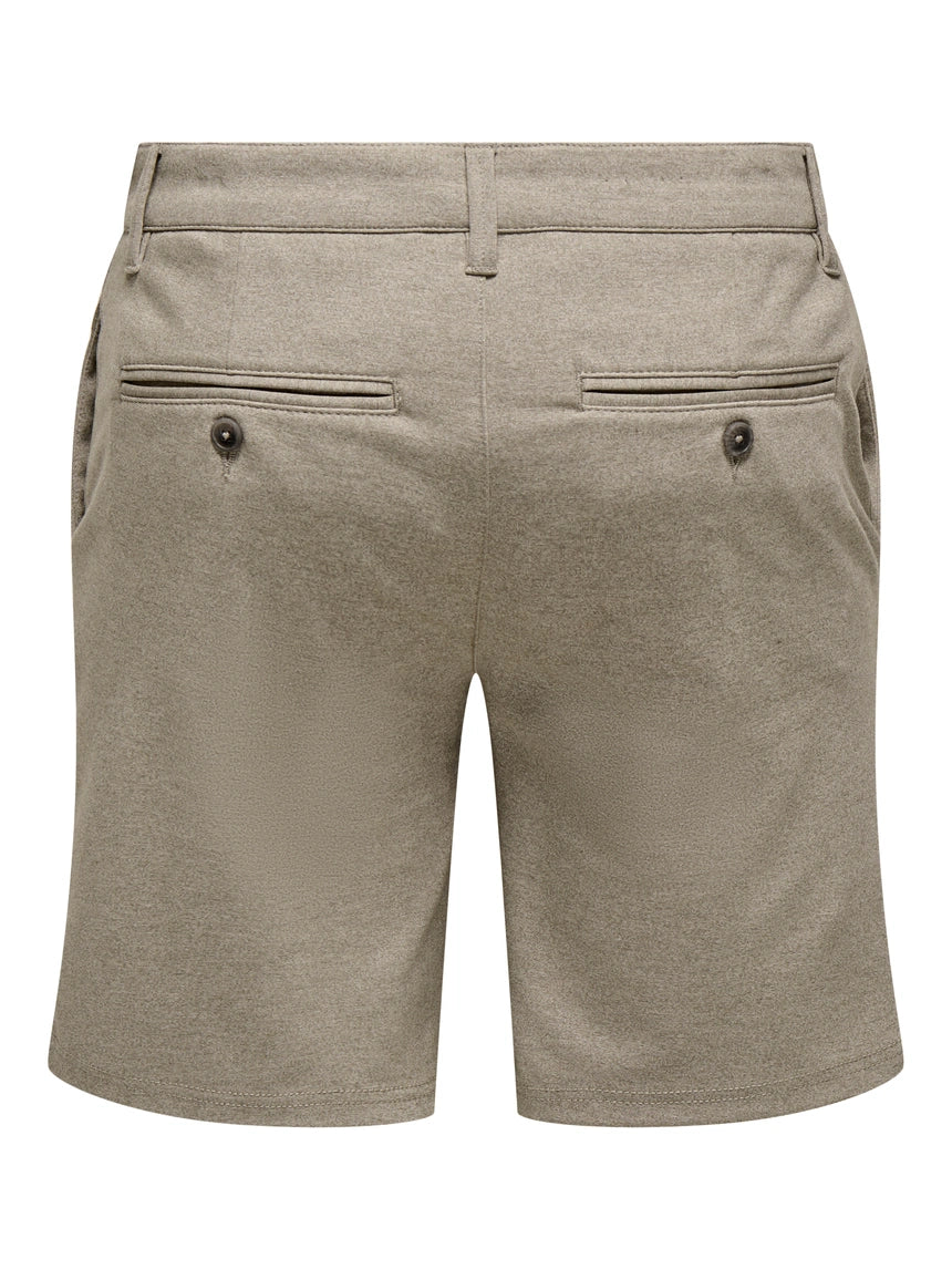Tan Viscose Stretch Shorts - Fallen Rock Mark | Only & Sons